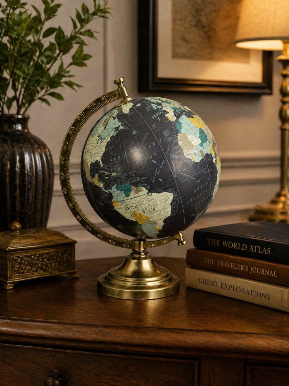 Vintage-Inspired Decorative Globe Sculpture